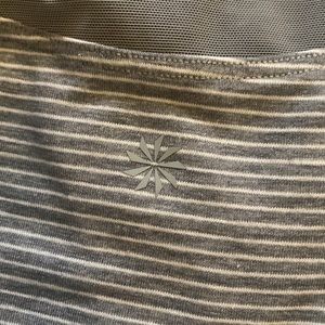 Athleta top blue striped work out shirt